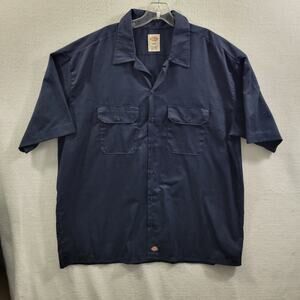 Dickies Blue Button Front 2 Pocket Men's Shirt Size 2XL 11025-1035